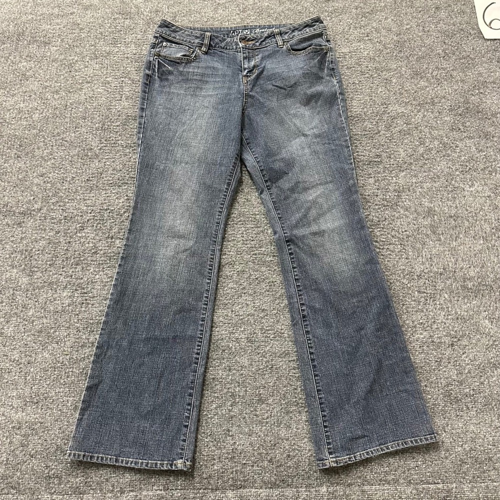 Apt. 9 Jeans Womens Size 12 Blue Bootcut Stretch Denim Medium Wash Casual Pants